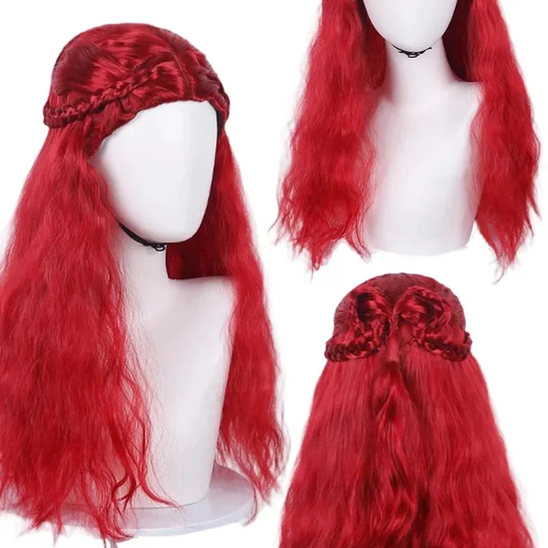 2026Fantasia Descendants Rise 5 Queen Of Hearts Wigs Cosplay Hair Women Disfraz Costume Accessories Female Halloween Carnival Pr