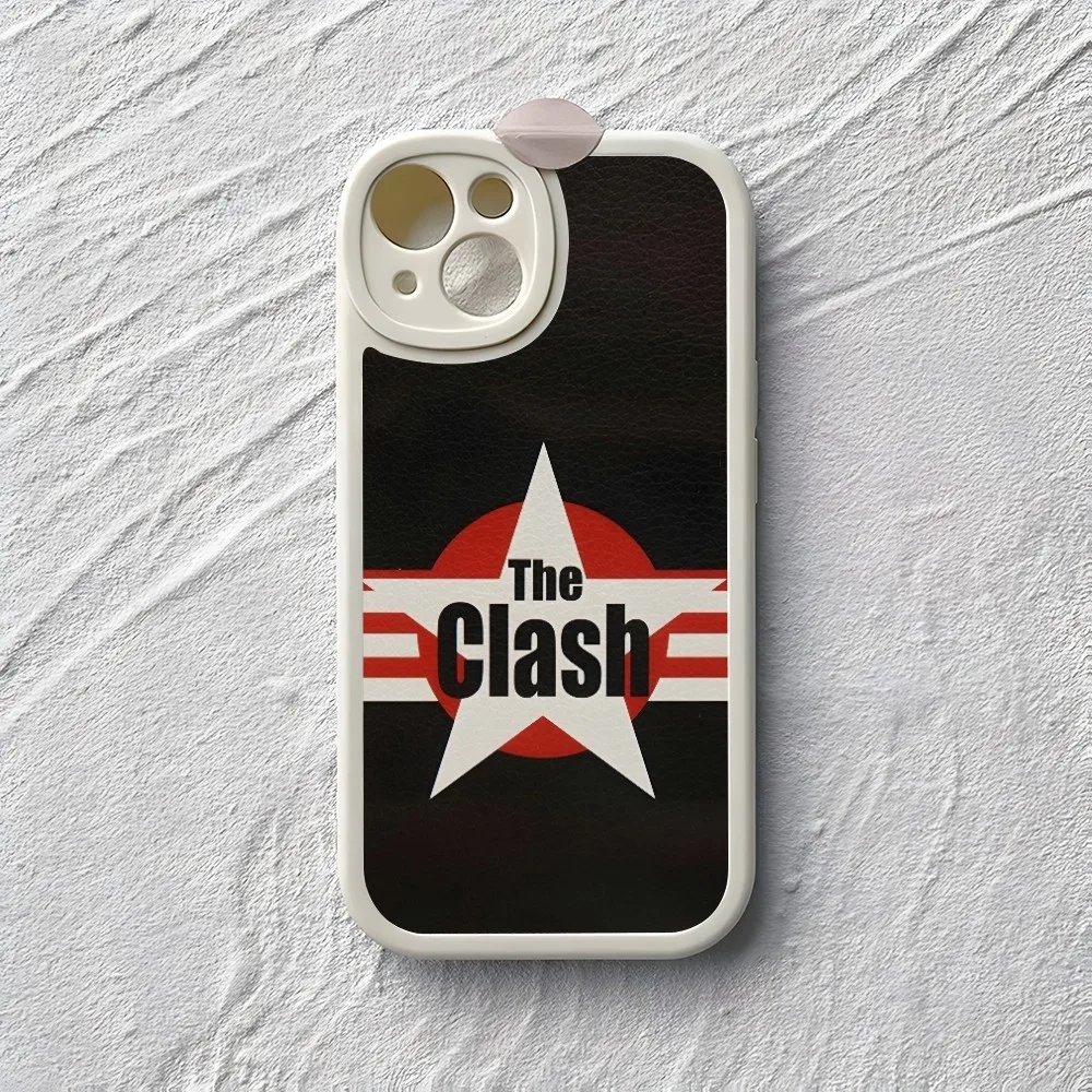 The Clash Star Logo Phone Case For Iphone 15 14 12 13 Pro Max 11 Mini X Xr Xs Puls Lambskin Silicone Cover