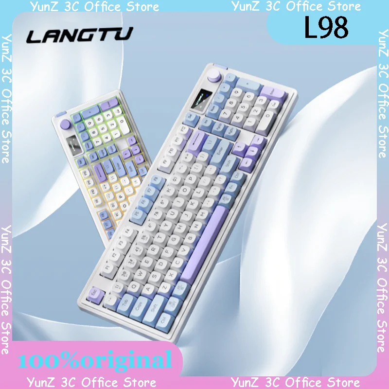 Langtu L98 3mode Mechanical Keyboard With Screen 99 Key Wireless Bluetooth Wireless Rgb Pad Knob Pc Gaming Keyboard Gift