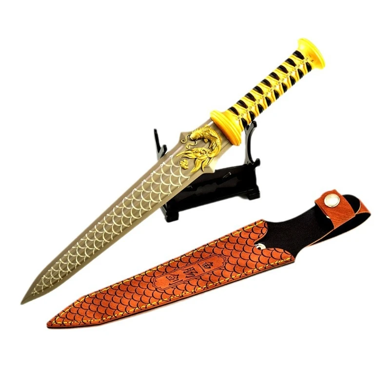 26 سنتيمتر/10.23in الصين القديمة الأسلحة الباردة نماذج الأسلحة Fishgut السيف مع غطاء من الجلد تأثيري السيوف المعادن الاصطناعية الأولاد الهدايا #6