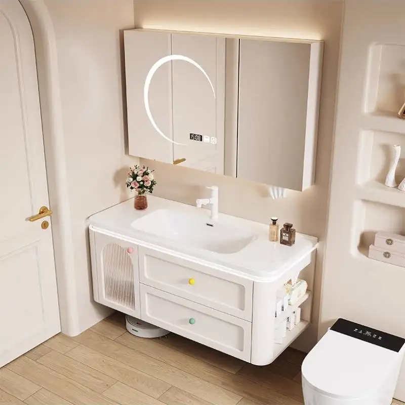 

Light Vanity Bathroom Cabinet Organizer Waterproof Small Shelves Bathroom Cabinet Accessories Storage Mueble Organizador Cabinet