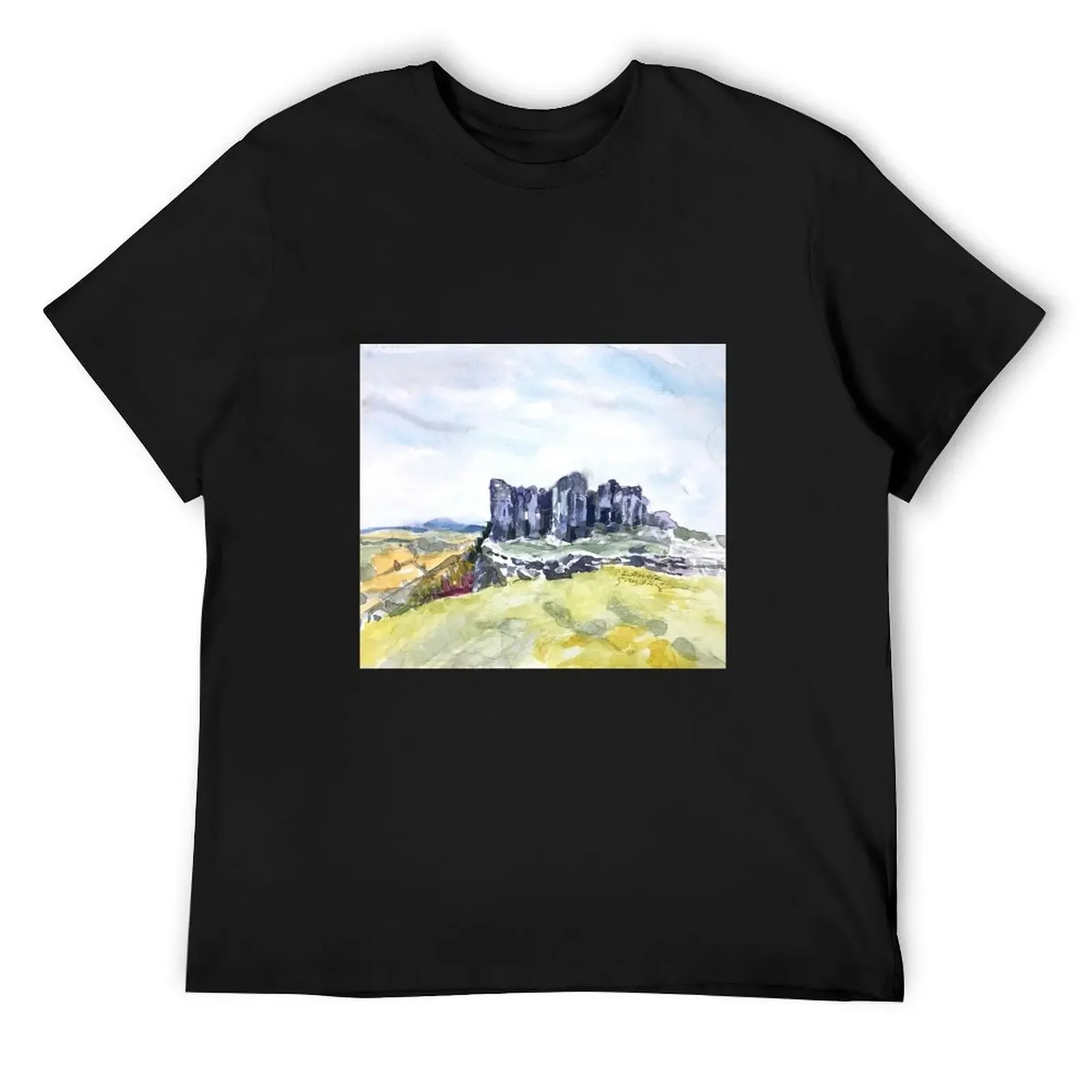 Carreg Cennen Castle, Wales T-Shirt vintage baggy shirts t shirts for men