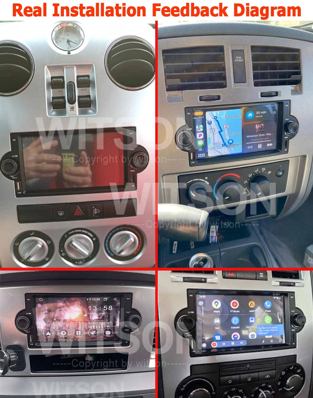 Autoradio Android Autoradio für Chrysler 300c, Cruiser Dodge Ram, Ladegerät, Magnum Jeep Grand Cherokee, Kompass, Kommandant, Patriot