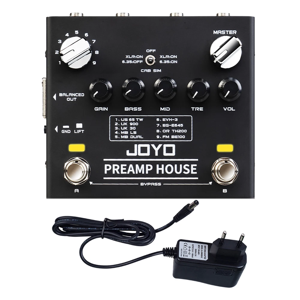 JOYO R-15 PREAMP HOUSE 9 Amp Modellen 18 Tones Preamp Pedal met Dual Channel IR Kast Simulatie XLR Uitgang FX Loop Hoofdtelefoon