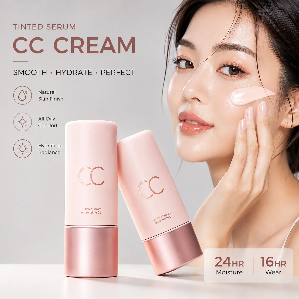 Moisturizing CC Tinted Serum Color Changing Sunscreen Natural Finish Hydrating Makeup Long Wear Facial Skin Care Product