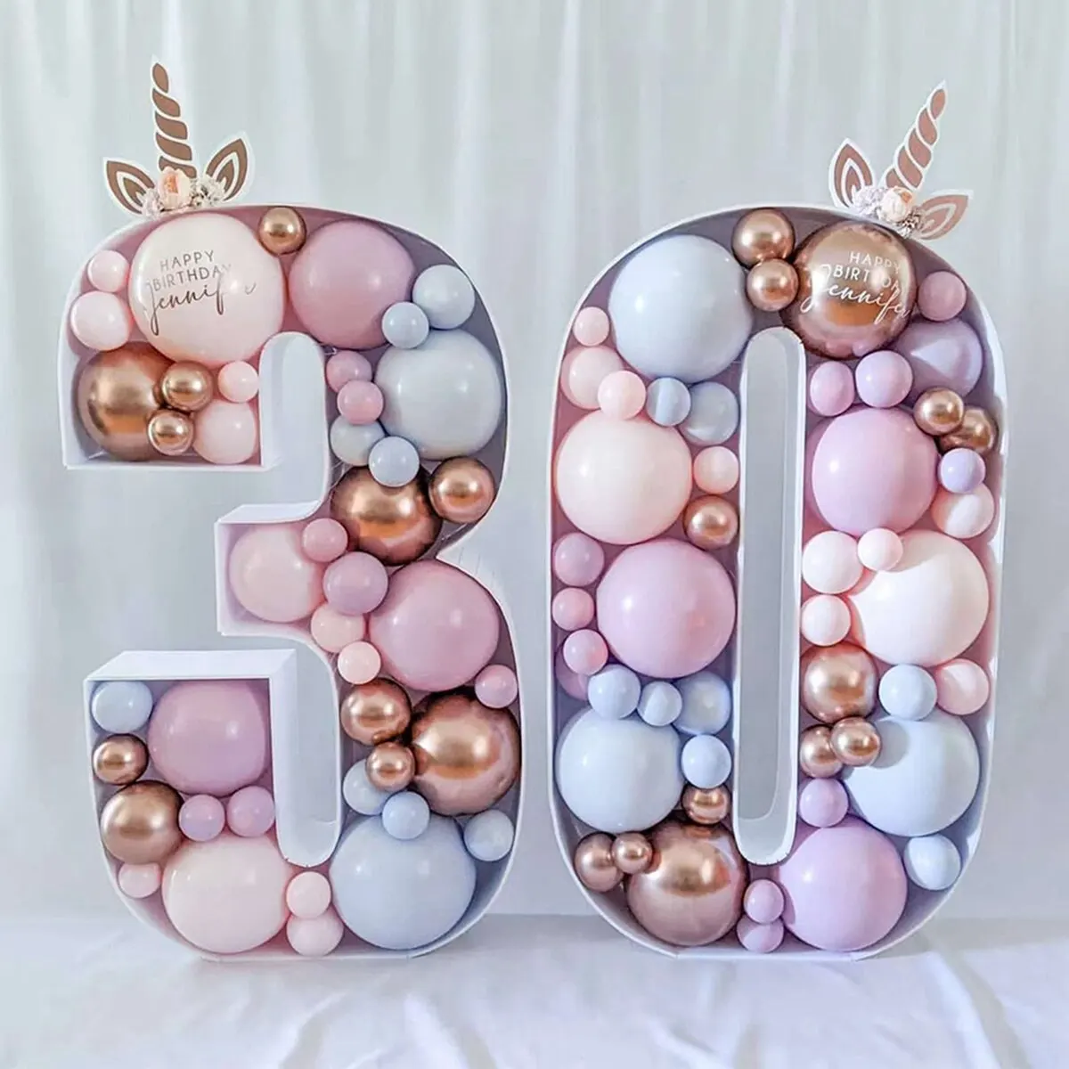 93CM Giant Birthday Figure 0-9 Balloon Filling Box 1st 18th Birthday Decor Number 30 40 50 Balloon Frame Anniversary Decor