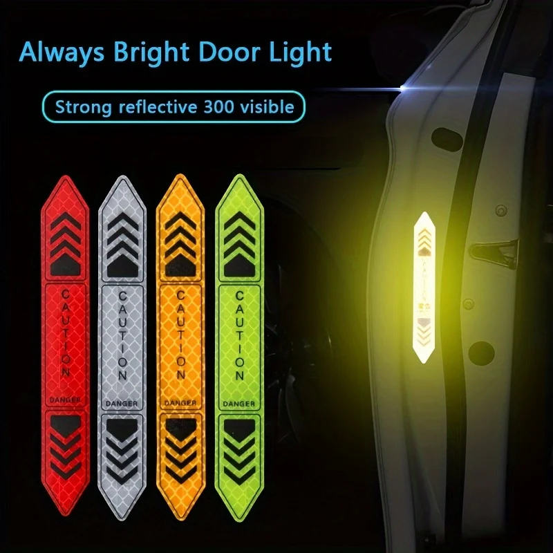 Night Reflective Stickers Car Door Opening Warning Stickers Door Stickers Decorative Stickers Body Reflective Car Stickers Sheet