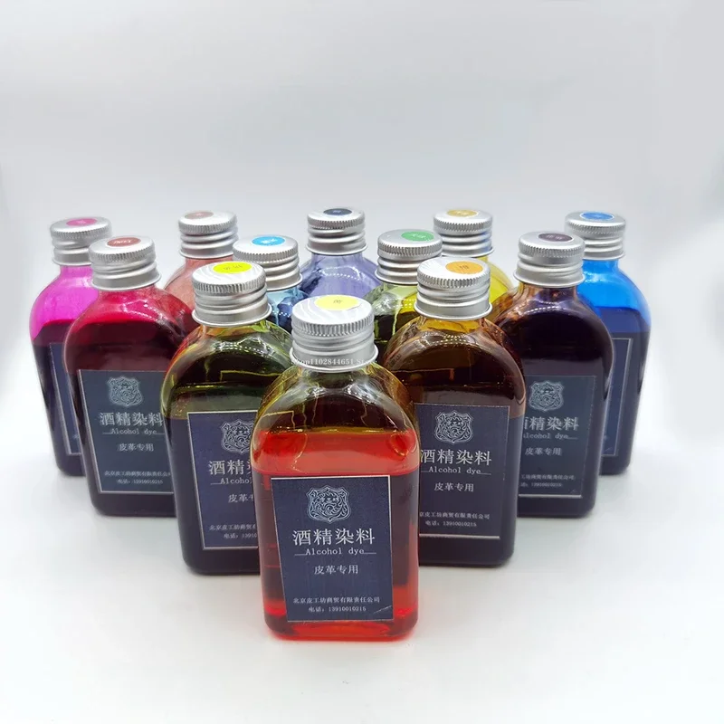 100ml Leather Coloured Drawing Alcohol Dyes Handmade DIY Leather Products Vegetable Tanning Drawing Carving Dyeing Pigments