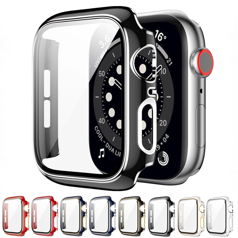 

Watch Case+ Glass for Apple Watch Case 8 7 45mm 41mm 44mm 42mm 40mm 38mm 360° Protective Shell for iwatch Series 6 5 4 SE Cover