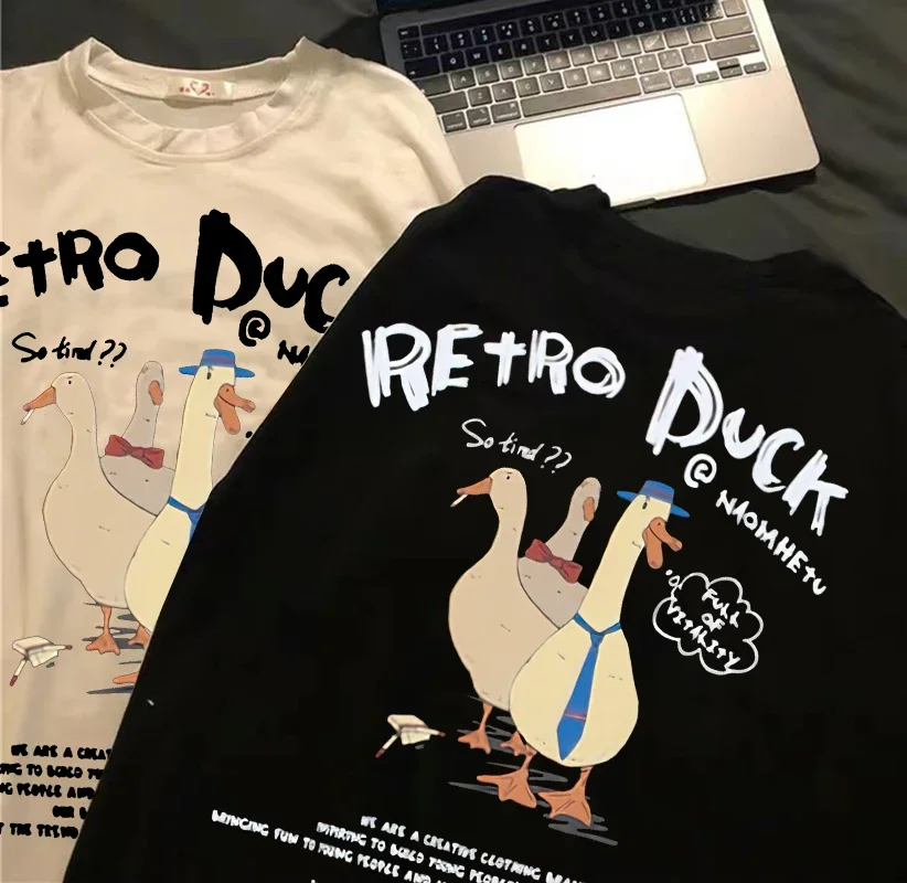 Maglietta a maniche corte Casual femminile top 2023 T-Shirt Harajuku maglietta nera stampata gatto divertente Kanji giapponese Streetwear neutro