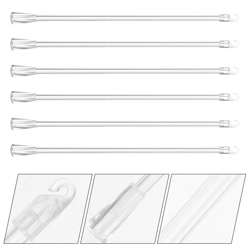 6Pcs Vertical Blind Accessories Parts Clear Plastic Rod Replacement Hook Grip Smooth Control for Window Blinds Curtains