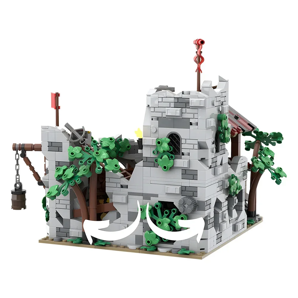 Gorbricks MOC القرون الوسطى Wolfpack Den Castle الطوب نموذج الإبداعية عرض الشارع القلاع الميكانيكية ألعاب مكعبات البناء هدية
