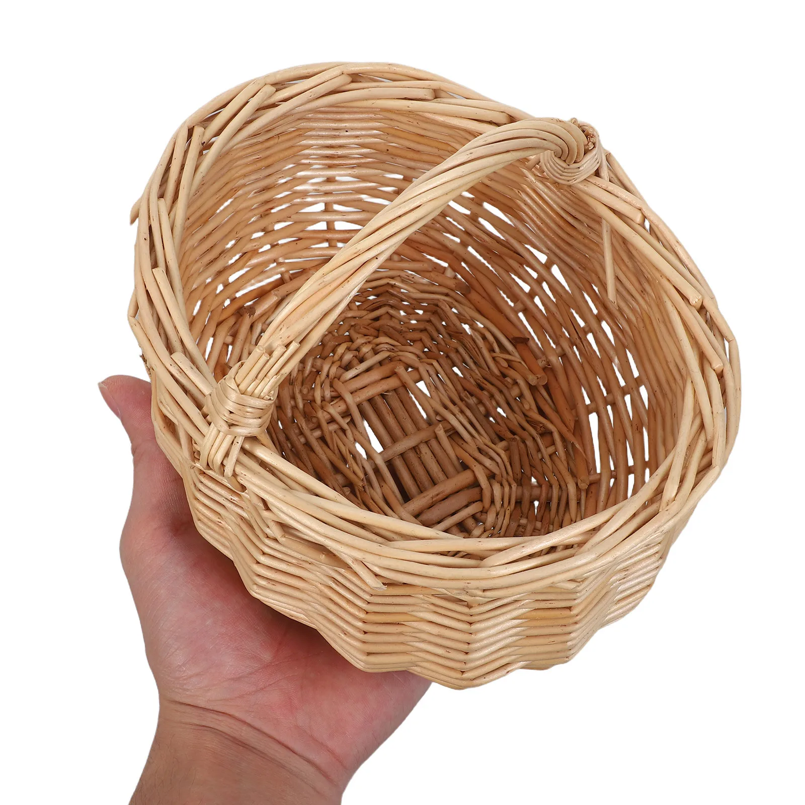 

Oval Wicker Storage Basket Handwoven Willow Organizer Small Rustic Hamper For Home Decor Wedding Flower Girl Picnic