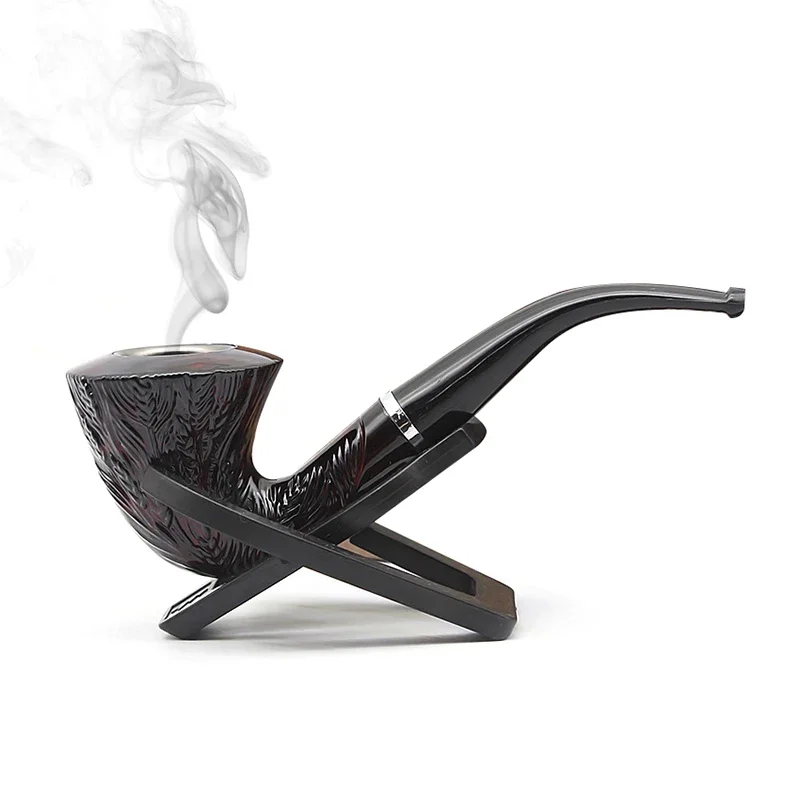 

2025 New Classic Curved engraving Pipe Chimney Filter Smoking Pipes Tobacco Pipe Cigar Narguile Grinder Smoke Mouthpiece