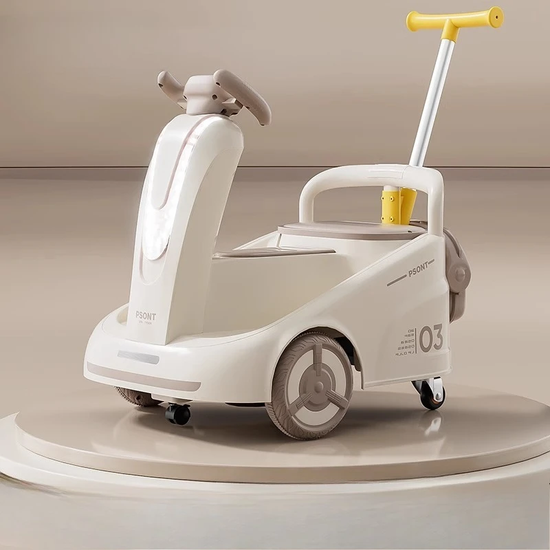 Wózek dziecięcy z pilotem i kierownicą LED 5200mAh Akumulator Wózek i chodzik dla niemowląt ‌