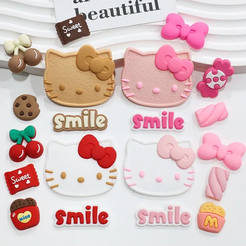 Miniso Seri Kue Tema Hello Kitty Kartun Pesona Sepatu dengan Lubang untuk Bakiak Lucu Diy Dekoratif Hadiah Pesta Halloween Natal