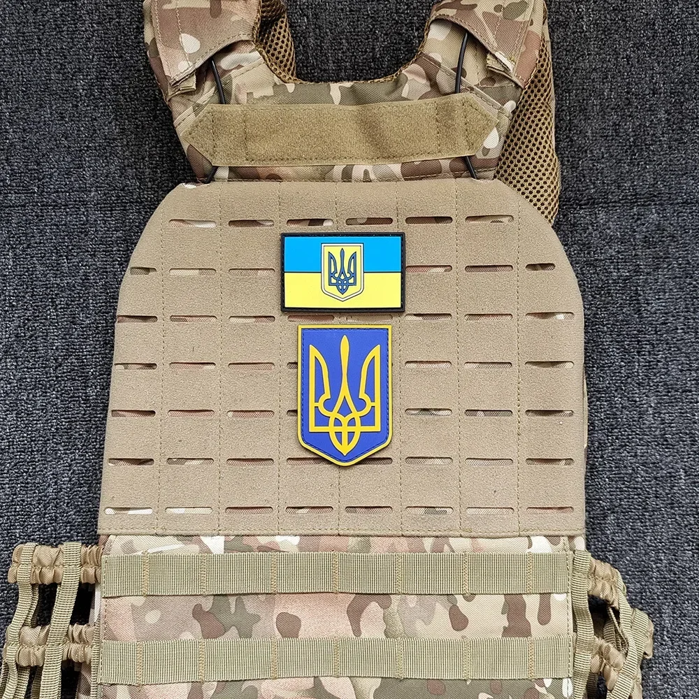 Ukraine Embroidered Patch Ukrainian National Flag Emblem Badge Hook&Loop Military Patches for Backpack Tactical Morale Badge