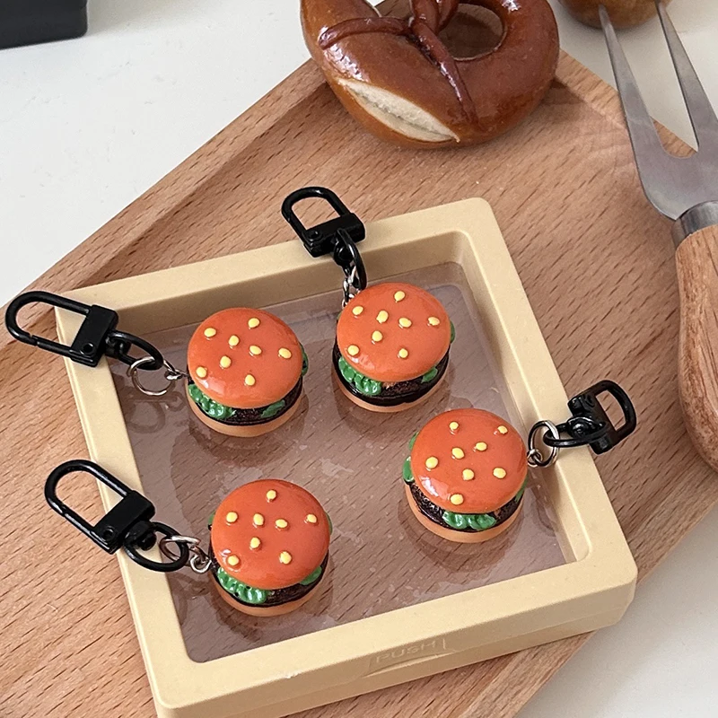 

Cute Cartoon Simulated Burger Resin Keychain For Girls Children Car Keyring Pendant Backpack Decoration Accessories Gifts