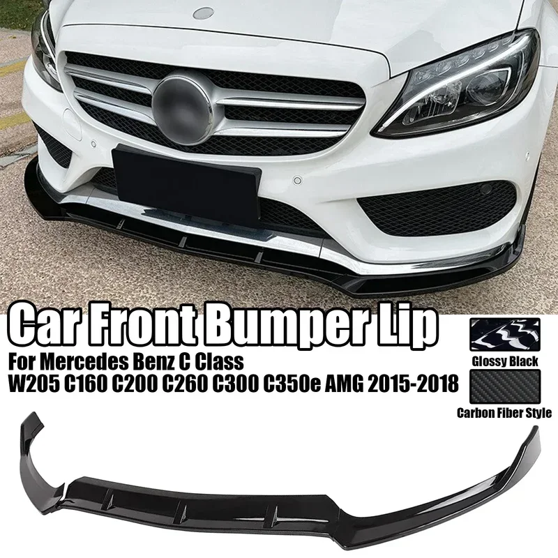 

New！ For Mercedes Benz C-Class W205 C180 C200 C260 AMG front bumper lip spoiler body modification accessories 2015-2021