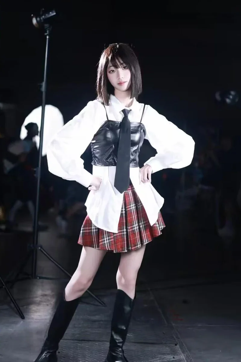 

Fashion Uniform Daily Clothing Halloween Party Fantasy Costume Anime DEVIL GAME Link Click Qiao Ling Cosplay Costume Wig Women