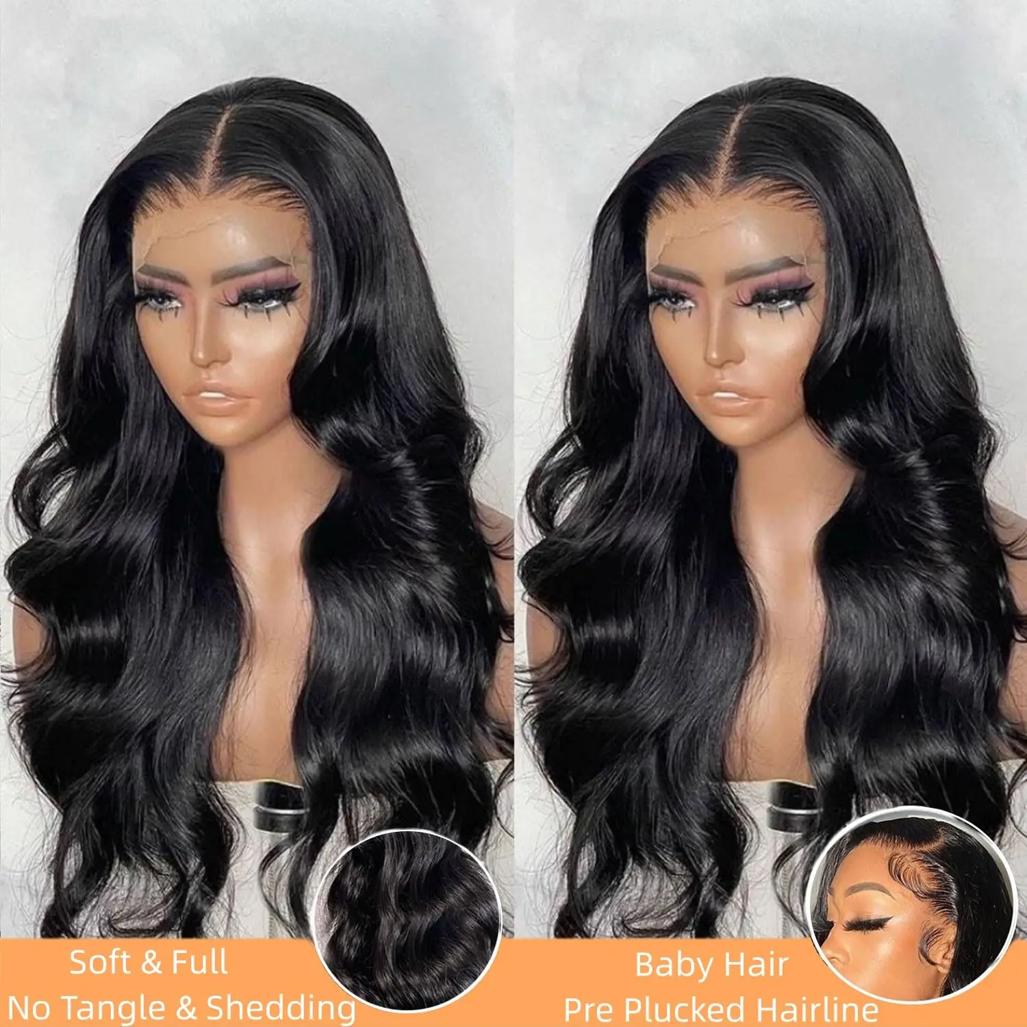 36 Inch 200 Density Body Wave 13x6 HD Lace Frontal Wigs Transparent Lace Human Hair Wigs 100% 5x5 Wigs For Women