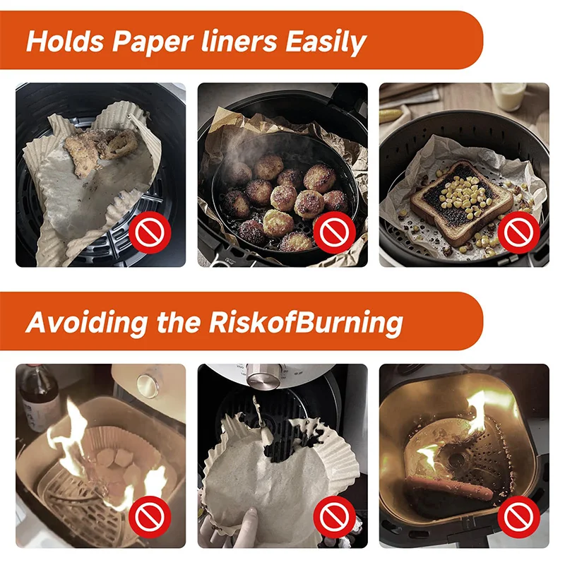 Air Fryer Magnet Silicone Buckle Fix Parchment Paper Air Fryer Lock Disposable Pad Safe Prevent Paper Burning Kitchen Gadgets