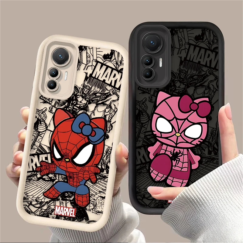 Spider Man Cute Hello Kitty Phone Case For Xiaomi POCO X6 X5 X4 GT X3 NFC F3 F4 F5 F6 M6 Pro 13T 12T 11T 13 12 11 Lite 5G NE