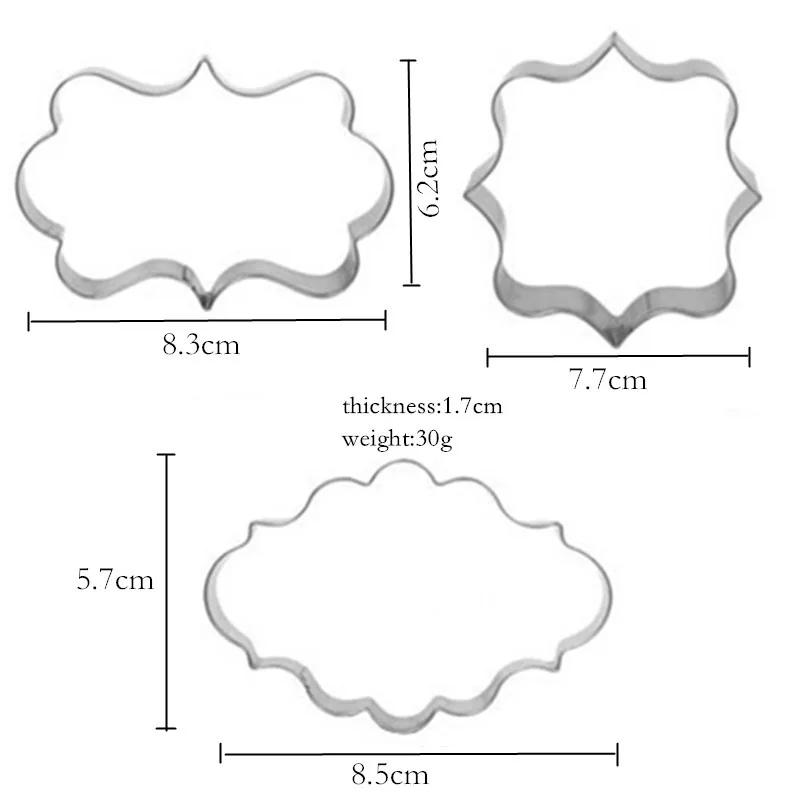 Sugar Biscuit Mold Cutter Cookies Frame DIY Cake Stainless Cookie Stamp Pastry Tools For Baking Fondant Embosser Cake Stencil