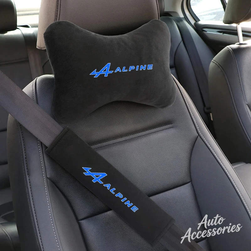 Reposacabezas para coche, almohada para el cuello, cojín para cinturón de seguridad, almohadilla para el hombro para Alpine A110 R A290 A390, accesorios de decoración interior para coche