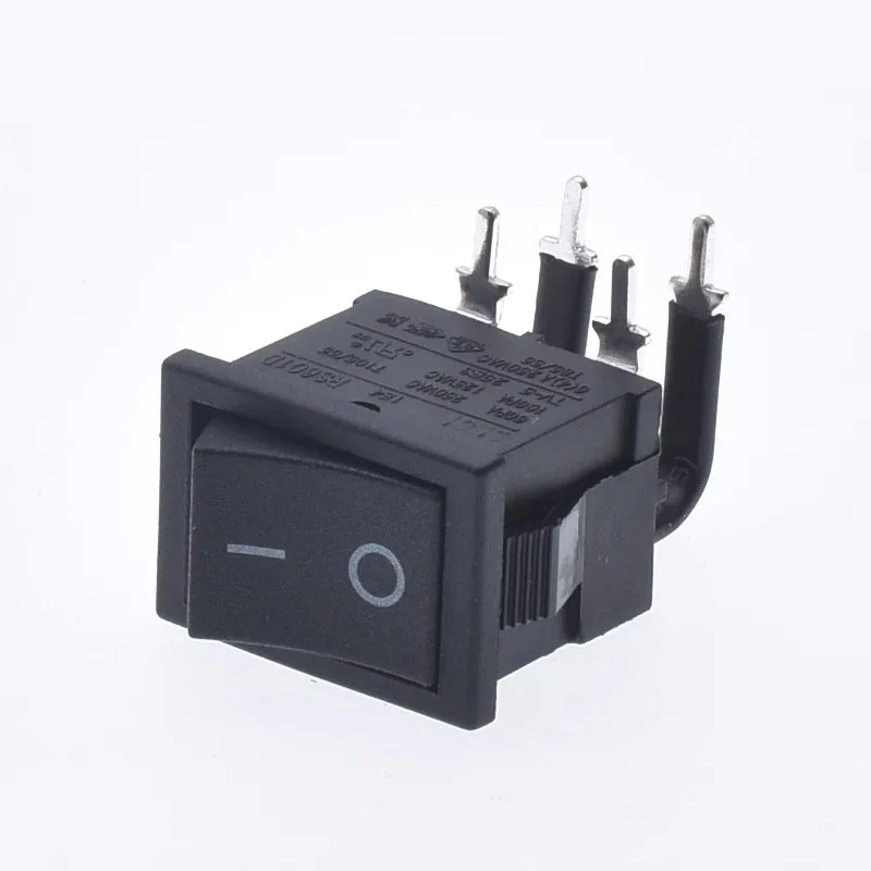 21*15 مللي متر مفتاح نوع السفينة 4PIN 0-1 تشغيل/إيقاف مع مصادر خارجية أنبوب الانكماش الكوع UL KC VDE CQC معتمد RS601D أسود #5
