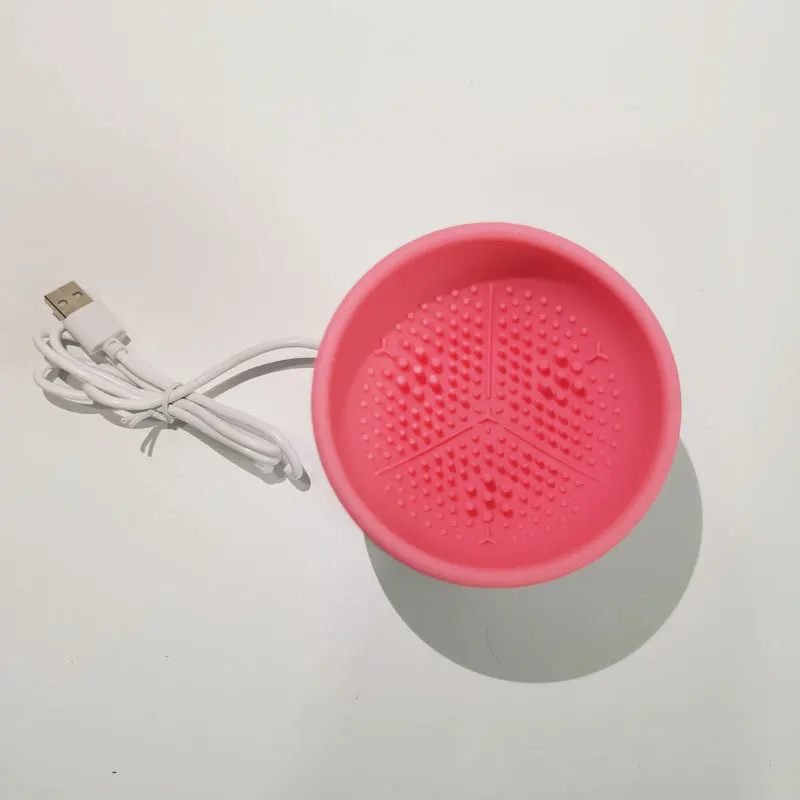 Drop Shipping Elektrische make-upborstelreiniger Machine Roze Diep reinigende en verzorging Make-upborstelset