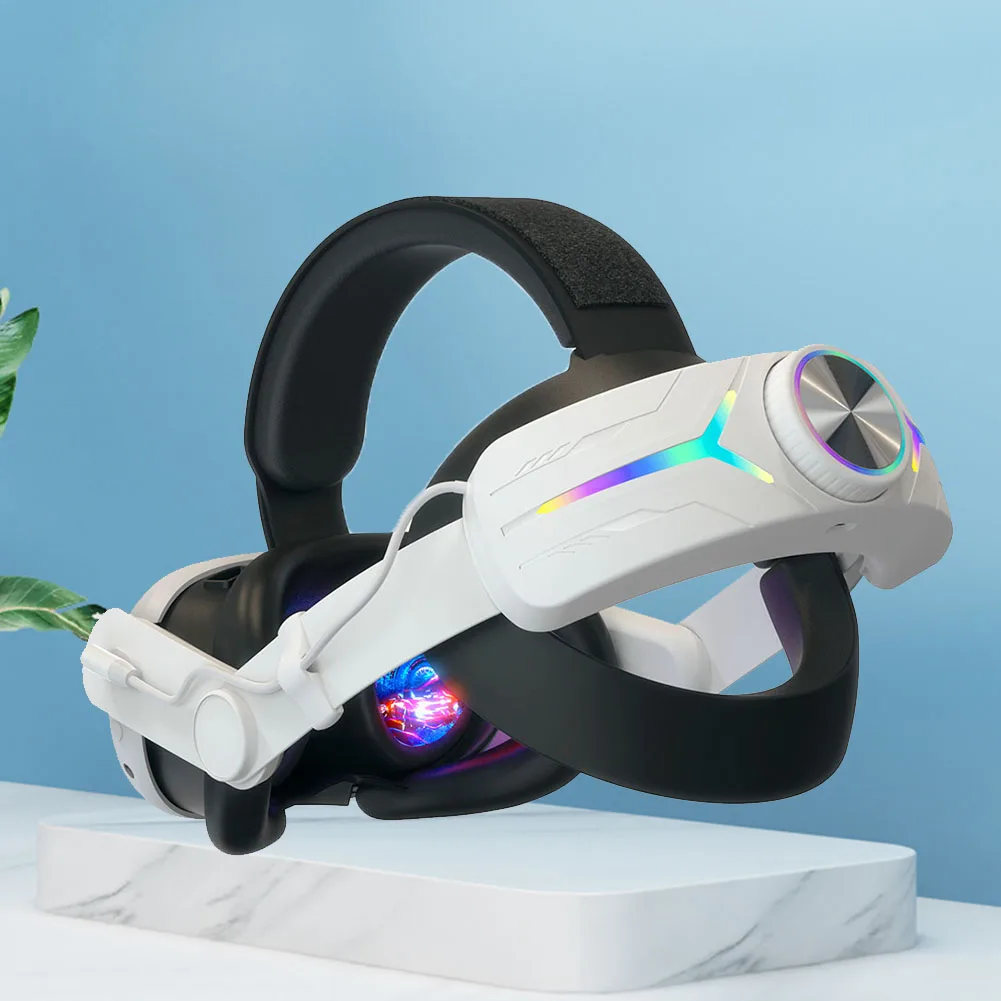 

Альтернативный ремешок на голову RGB, перезаряжаемый регулируемый сменный ремешок VR с аккумулятором емкостью 8000 мАч для аксессуаров Meta Quest 3