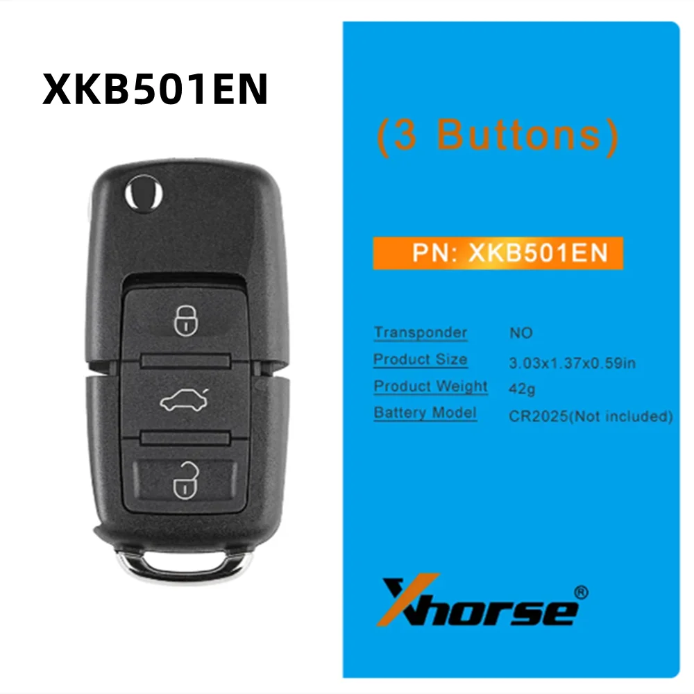 

2PCS/LOT Xhorse XKB501EN for VW Volkswagen B5 Type 3 Buttons Universal Wire Remote Car Key VVDI2 VVDI Key Tool