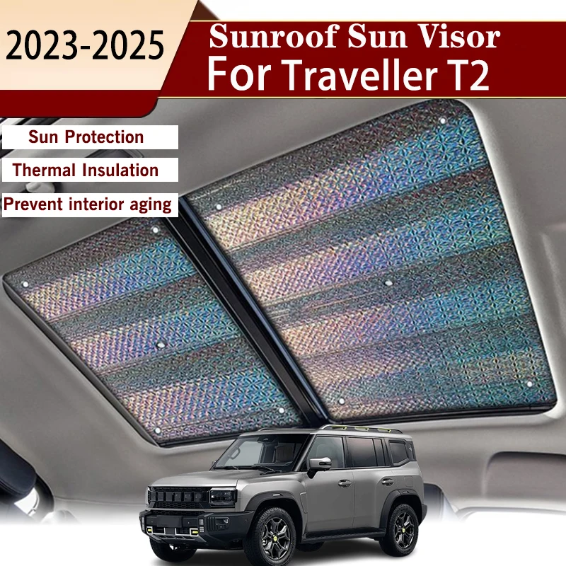 Car Sunroof Shade For Jetour T2 Traveller Shanhai 2023-2025 Special Dedicated Heat Insulation Sun Protection Sunshades Sun roof