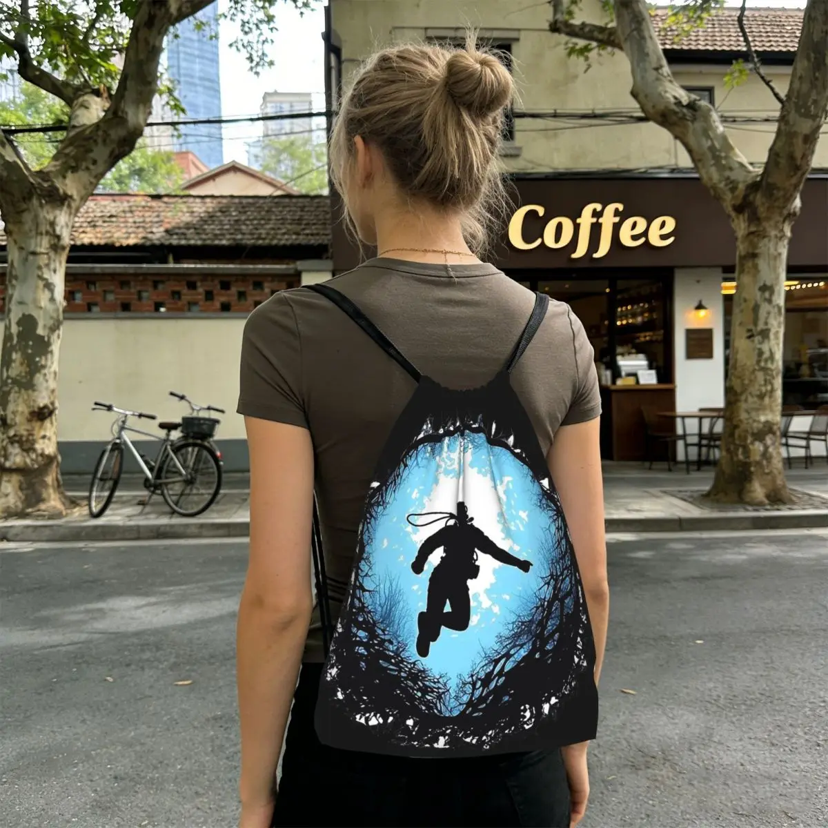 Scuba Diver Flag Dive Diving Backpacks Multi-function Drawstring Bags Sundries Bag Book Bags for Travel Students