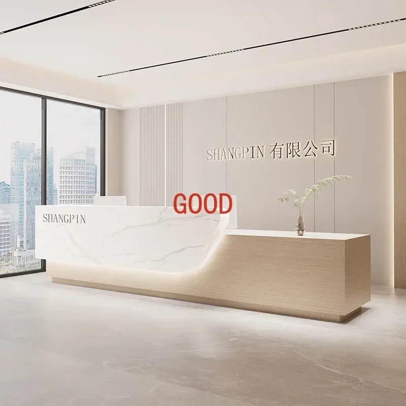 Reception Salon Spa Furniture Desk Hairdresser Counter Shop Luxury Beauty Institute Center Business Banco Reception Front Cafe