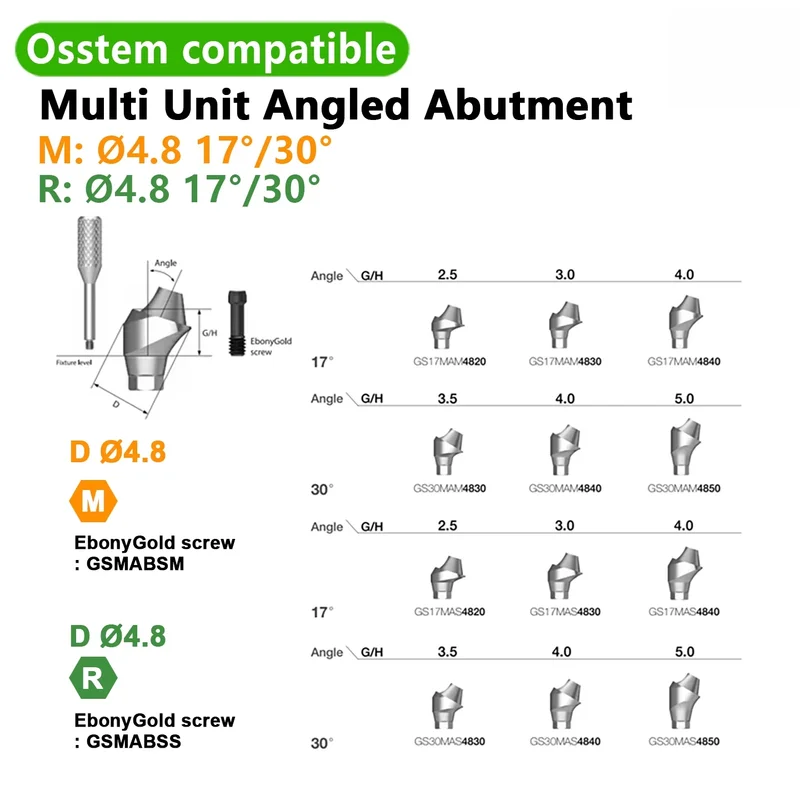 Dentistry Parts For Osstmm TS OEM ODM Multi-Unit Angled Abutment Dental Implant Prosthetic Components Custom Angulated Abutment