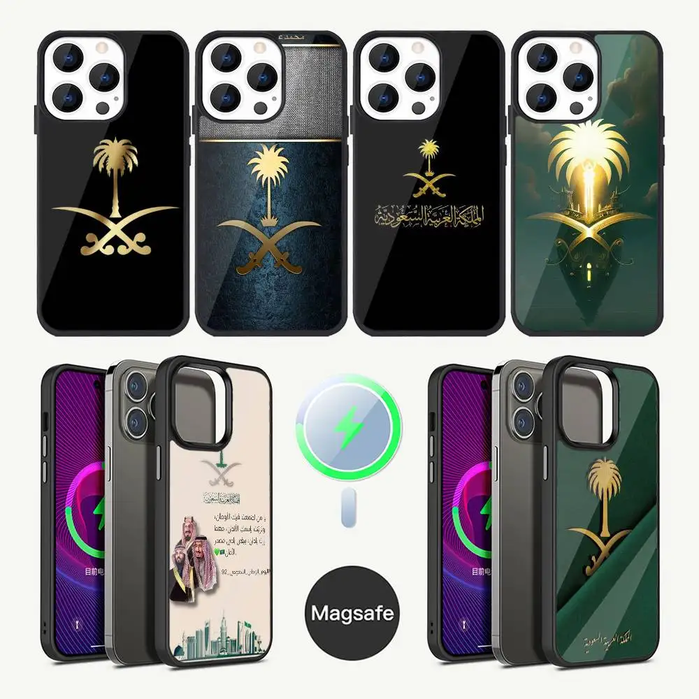 

Kingdom Of Saudi Arabia Flag Phone Case For iPhone 17,16,15,14,13,12,11,Plus,Pro,Max Mini Magsafe Magnetic Wireless Charging