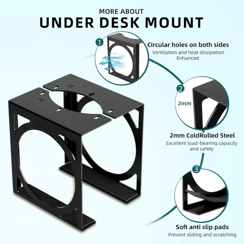 

Metal Under Desk Game Console Organizers Storage Holder Stand Suitable For XBOS SERIES S/X Consoles Space Saving Mount