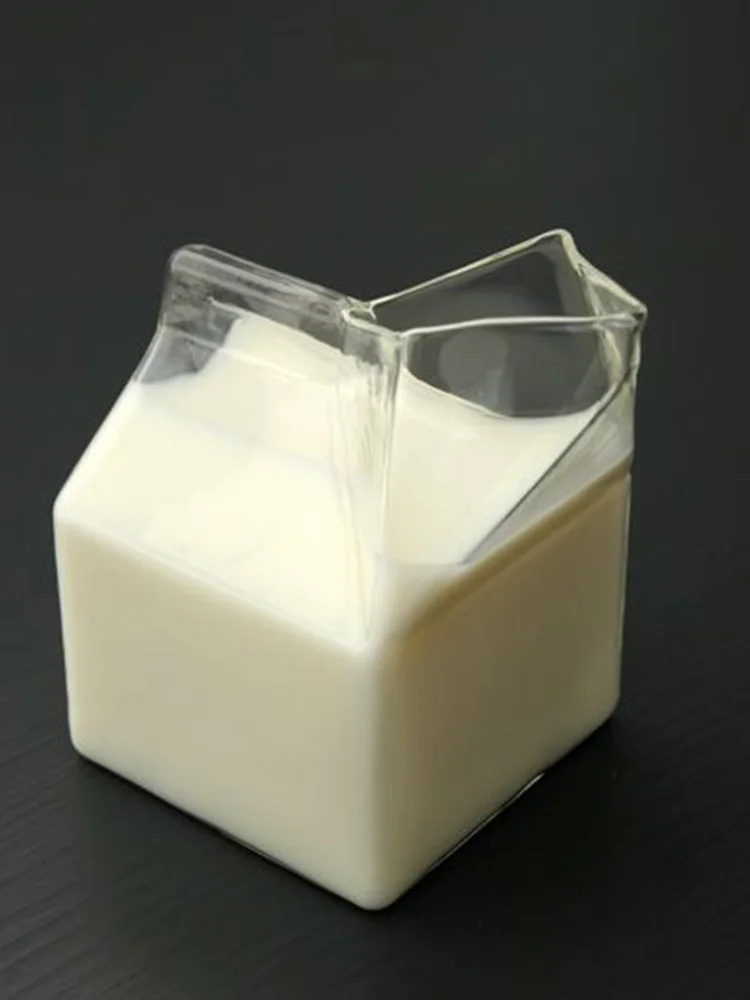 正方形の日本製ガラス製ミルクカップ、電子レンジ対応、朝食用ミルク加熱カップ、大人と子供用、家庭用ミルクボトル