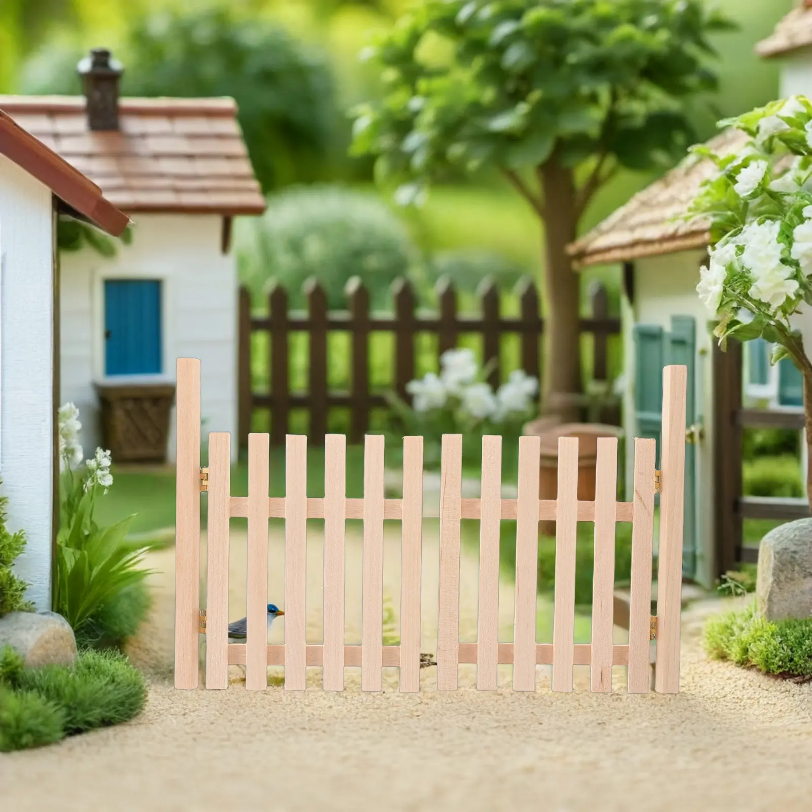 

Miniature Picket Fence Fairy Garden Accessories Wooden Craft Fence for Dollhouse Balcony and Micro Landscape Decoration