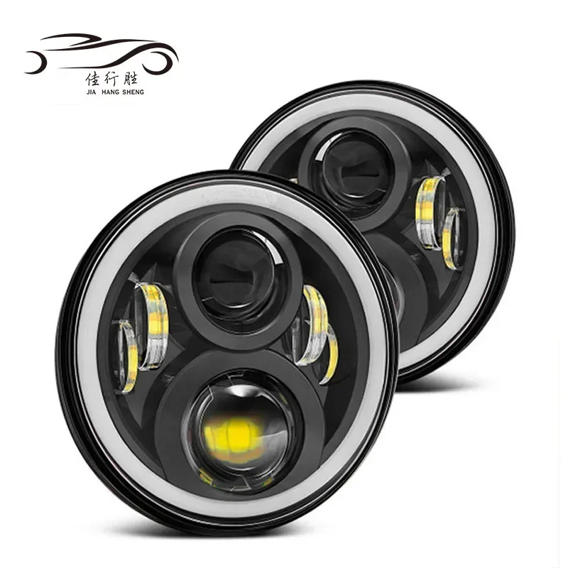 عالية الطاقة RGB التحكم 7 بوصة شعاع دائري Ip 68 مقاوم للماء نظام إضاءة الدراجة النارية نظام الإضاءة التلقائي