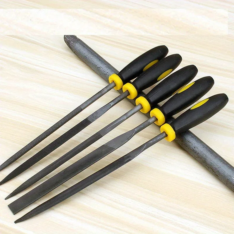 Wood Carving Tools 5 Pieces Set 140/160/180mm Mini Metal File Needle File Set Steel File Needle File Woodworking, Metal File