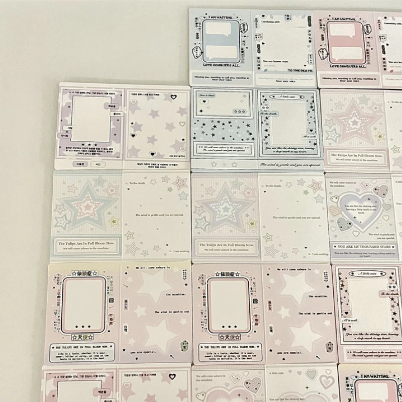 

18pcs/set Cute Bow Photocard Package Paper Heart Hollow Out Photocard Cover Stars Photo Dislaying Holder 7.5*10.3cm