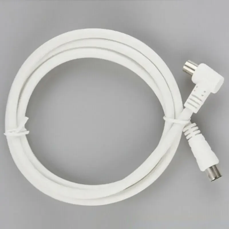 1Pc RF Coaxial Cable Male to Male White 1/1.5/2m Antenna Lead with RCA Connector for TV Satellite Home Theater Audio System