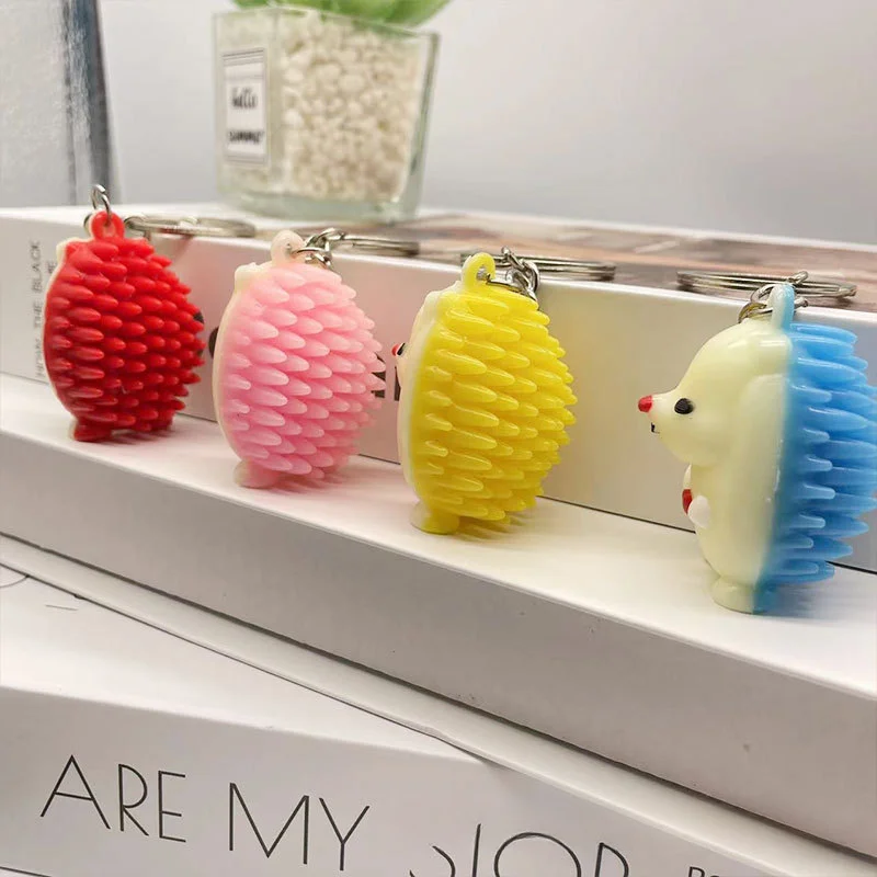 Mini Hedgehog Keychain Soft, Smooth, Key Chain Fidget Toys for Stress Relief, Perfect Sensory Toy Tactile, Calming, Relaxing