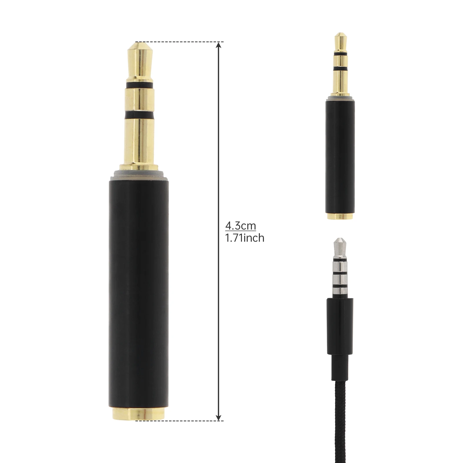 Berlapis Emas 3.5Mm Audio Adapter Converter TRS Laki-laki Ke Perempuan TRRS Stereo 3 Tiang untuk 4 Tiang Adaptor Audio konektor untuk Mikrofon