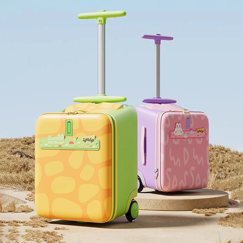 

Suitcase Kids Can Ride on Trolley Luggage 2-in-1 Foldable Large Capacity Travel Suitcases Brake Wheel Suitcase Trip Cabin