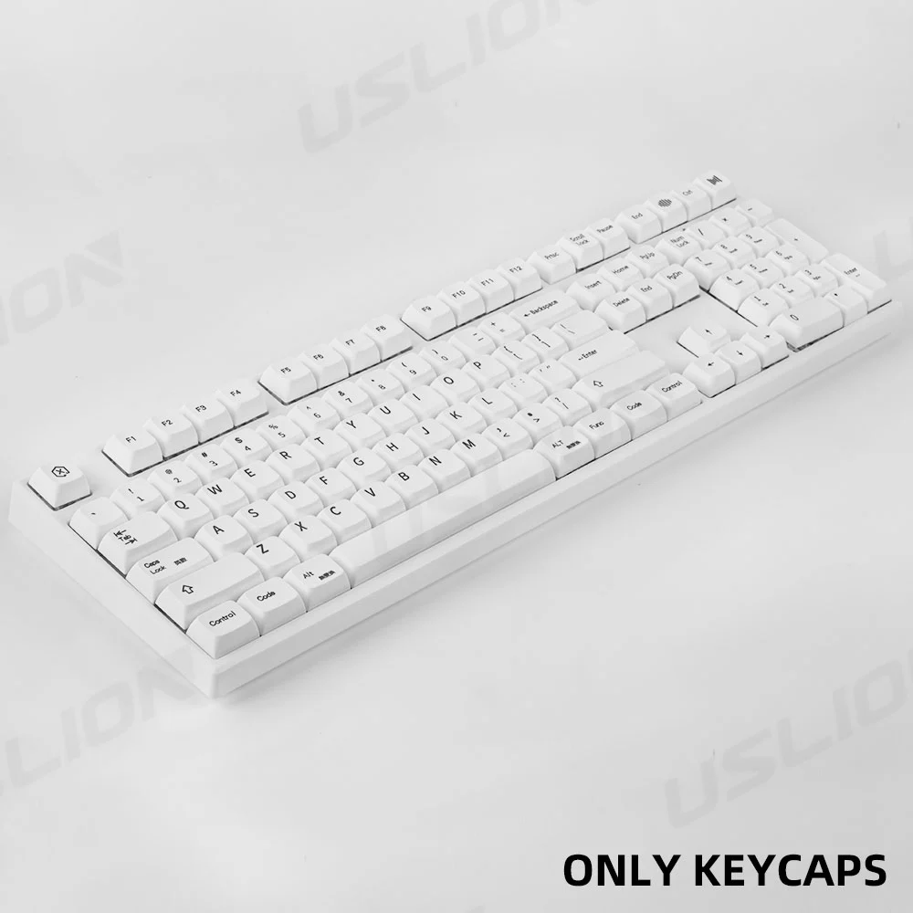 Juego de teclas XDA para teclado, accesorio PBT para juegos mecánicos personalizados, sublimación de tinte, estilo acortado, 127 teclas