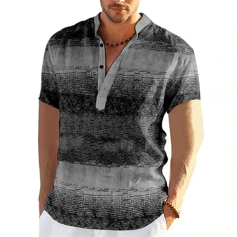 Retro men\'s shirt 3D fashion patch printed shirt plus size casual short sleeved summer street clothing men\'s new clothing tops